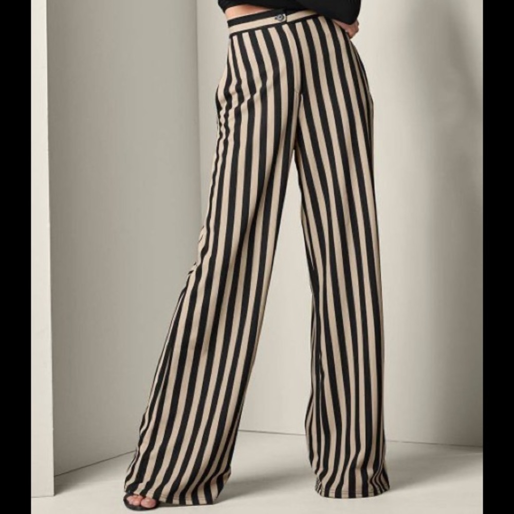 NWOT Venus Striped High Waist Wide Leg Pants